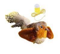 Chirping Bird Cat Toy - Plush Catnip Body, Touch Activated Tweet Sound, Motion Trigger Game Response, Hanging Interactive Kitten Toy | Indoor Climbing Zones