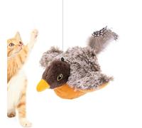 Chirping Bird Cat Toy - Plush Touch Sensitive Teaser, Motion Activated Interactive Flapping Wings, USB Rechargeable Pet Play Device | For Kittens Cats Indoor Activity Exercise Engagement Entertainment