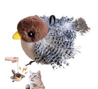 Chirping Bird Cat Toy - Touch Activated Flappy Chasee Cat Toy | Chirping Bird Cat Toy Flapping Wings | Funny Squeak Kitten Toy | Flapping Bird Cat Toy for Indoor Cats Kittens (6 Voices)