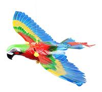 Chirping Bird Hanging Pet Toy with Sound and Light Effects Flying Parrot Interactive Cat Plaything 360 Rotation (C, One Size)