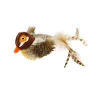 Chirping Bird Toy for Cats - Realistic, Interactive Brown Plush Bird for Cats, Cat Toy with Beating Wings, Plush Cat Toy, Kitten Activity Toy, Le
