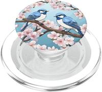 Chirping Canvases Blue Chickadee's Visual Poetry PopSockets PopGrip for MagSafe