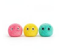 Chirping Cat Toys 3 Pack - Realistic Bird, Cricket & Frog Sounds - Interactive Cat Balls with Catnip, Durable Wool Toys for Indoor Cats