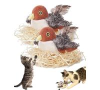 ChirpPaws Flapping Bird, Simulated Chirping Flapping Wings Bird, Rechargeable Sparrow Interactive Cat Toys With Touch-Activated Cat Toy And Realistic Flapping Wings & Chirping Sounds (Q, 2)