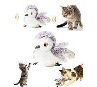 ChirpPaws Flapping Bird, Simulated Chirping Flapping Wings Bird, Rechargeable Sparrow Interactive Cat Toys With Touch-Activated Cat Toy And Realistic Flapping Wings & Chirping Sounds (W, 1)
