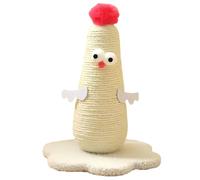 Chirpy Chicken Scratcher: 4 Vivid Hues! Hand - Crafted from Durable Sisal, It’S an Interactive Wonderland That Satisfies Your Cat’S Natural Instincts, Delivering Endless Scratching Fun! (White)