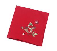 Chirpy Embroidered Christmas Robin Napkin - 45cm x 45cm