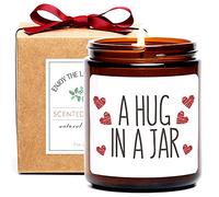Chirstmas Thinking of You Gift, A Hug in a Jar Scented Soy Candle, Inspirational Positive Wishes Encouragement Gift Get Well Soon, Condolence, Relaxing, Divorce Gifts for Women (Hug)