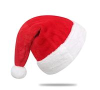 Chisander Santa Hats, Christmas Hat for Adults/Kids, Unisex Cuffs Fabric Xmas Hat for Christmas New Year Festive Party Supply