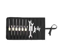 Chisel Roll, Durability Waxed Canvas Wrench Rolls with 20 Slots Compact Small Toll Roll, Portable Carry On Pouch for Woodworking Tools Multi Purpose Organizer (Black, 23 * 12 * 1.97 Inch)