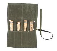 Chisel Roll, Waxed Canvas Tools Wrench Roll Up Pouch with 4 Pockets for Knife Hammers, Gouges, Best Gift for Electrician,Carpenter or Mechanic (Green)