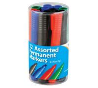 Chisel Tip 4mm Perm Markers Tub Assorted (Pack of 12)
