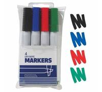 Chisel Tip Drywipe Marker Assorted Colours 9220004 Wallet 4