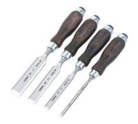 Chisels, 4 Pieces Wood Chisels Set Bevel Edge Wood Carving Chisel Chrome-Vanadium Hammer End Hardwood Handle for Wood Craft DIY Woodworking