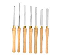 Chisels, 7PCS Woodworking Lathe High-Speed Steel Turning Tool Set with 2 Bevels 2 Inner Arcs 2 Semicircles and 1 Flat Circle,for Wood Hobbyist Or DIY Or Carpenter