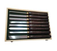 Chisels, 8PCS Wood Lathe Chisel Set Professional Woodworking Turning Tool with 2 Bevels 1 Point 1 Parting 1 Flat Round Head 1 Flat Chisel and 3 Half Round (One Size)