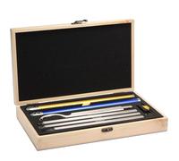 Chisels, Carbide Tipped Wood Lathe Turning Tool Set Lathe Rougher Finisher Swan Neck Hollowing Tools Interchangeable Aluminum Alloy Handle with Diamond Round Square Carbide Inserts