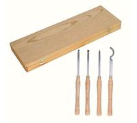 Chisels, Carbide Tipped Wood Lathe Turning Tools Combo Set Carbide Lathe Tools for Woodturning with Wood Handle Rougher Detailer Finisher Hollower for Woodworking