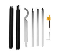Chisels, Carbide Tipped Wood Turning Tools Set Swan Neck Hollower/Rougher/Finisher/Detailer Carbide Lathe Turning Tool Set and Interchangeable Aluminum Alloy Grip Handle for Wood Hobbyist Or DIY
