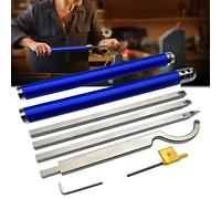 Chisels, Carbide Wood Turning Tools Lathe Tools Wood Turning Chiseles Wood Turning Accessories Hollower Rougher Detailer Finisher 4Pcs Bar+2Pc Interchangeable Aluminum Allo Handle Woodworking Tool