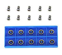 Chisels, Pack of 10 Round Carbide Insert Cutter Tipped Tungsten Carbide Insert 8.9 Mm Diameter Replacement Cutters for Woodturning Wood Turning Finisher Hollower Tools with 10Pcs Screws