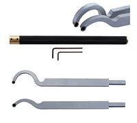 Chisels, Swan Neck Hollower Parting Tools 2Pcs Set Hollower Swan Neck Woodturning Lathe Tipped Tool Bended Lathe Chisel Tool Hollower with 8.9Mm Round Carbide Insert