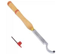 Chisels, Swan Neck Woodturning Lathe Finisher Tool Hollowing Carbide Tipped Wood Turning Tools Bended Lathe Chisel Tool Bar with 12mm Round Carbide Insert and a Screw and Star Key Wrench