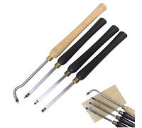 Chisels, Wood Turning Chisels Tools for Lathe Carbide Tipped Wood Lathe Turning Tools Set Lathe Rougher Finisher Swan Neck Tools and Wood Grip Handle with Diamond Round Square Carbide Inserts