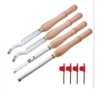 Chisels, Wood Turning Tools for Lathe 4 PCS Set Carbide Lathe Tools with Straight Large Bend Small Bend and Cutting Tools with Comfortable Grip Handles Lathe Tools for Craft DIY Hobbyists