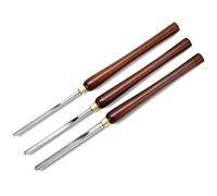 Chisels, Woodturning Bowl Gouge Set 3 Pieces Wood Lathe Turning Tools 1/4 Flute 3/8 and 1/2 High Speed Steel Gouge Set with High Speed Steel Blades Beech Handles Brass Ferrules (M)
