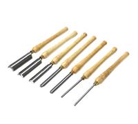 Chisels, Woodworking Lathe Chisel Set 7 Piece Set Bowl Gouges for Woodturning Lathe Chisel Steel Blades Wood Turning Tools with Beech Handles and Brass Ferrules