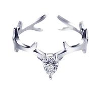 CHISHAYA Mori A Deer Has Your Ring For Men And Women Japanese And Korean Fashion Temperament Deer Ring Open Lovers Commemorative Gift Mens Adjustable Rings (A, One Size)