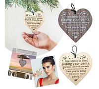 CHISHAYA Thank You for Being The Pissing In My Pants Best Friend Keychain Appreciation Friendship Gifts Unique Funny Friends Keychain Wooden Wallet Car Pendant Birthday Thanksgiving (#D-B, One Size)