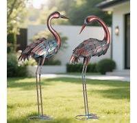 chisheen Copper Metal Garden Crane Statue