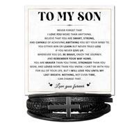Chiside To My Son Cross Bracelet From Mom, Son Gift From Dad With Inspirational Message Card And Box, Sons Bracelet From Father Mother, Graduation Christmas Birthday Gifts For Him From Parents, One