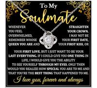 Chiside To My Soulmate Necklace - Soulmate Gift Ideas for Wife, Girlfriend, Stainless Steel, Cubic Zirconia
