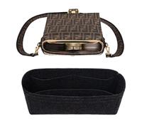 Chispee Felt Insert Purse Organizer Small Handbag Tote Shaper Insert for Longchamp Small Tote Bag Handbags Insert for Women Inner Bladder Bag Storage Bag Small Shoulder Bag (Dark Grey,S
