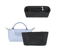 Chispee Felt Purse Organizer Insert for Longchamp Mini Bag & GG Marmont Matelasse Multi-Pocket Handbag Organizer with Inner Liner, Storage Compartments (Dark Grey)
