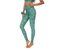 Chisportate Christmas Nature-Inspired Botanical Print High Waisted Yoga Leggings for Women UK -Tummy Control & Moisture-Wicking Stretch Fabric for Yoga & Gym