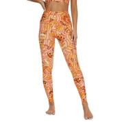 Chisportate Halloween Pumpkin Print High Waisted Yoga Leggings for Women - Tummy Control Stretch Workout Pants, Breathable Moisture-Wicking Activewear for Gym, Yoga & Holiday Outfits