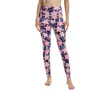 Chisportate High Waist Yoga Pants with Pockets, Soft and Stylish Patterned Leggings for Pilates,Workout and Fitness- Enchanted Lily Cat