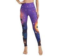Chisportate High Waist Yoga Pants with Pockets, Soft and Stylish Patterned Leggings for Pilates,Workout and Fitness- Darkfire Wings