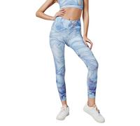 Chisportate IllusionOceanBlue Women High Waist Yoga Legging Power Flex Tummy Control Workout Stretch Sport Yoga Pants for Gym Exercise Fitness