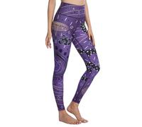 Chisportate Serpent Cosmos Women High Waist Yoga Legging Power Flex Tummy Control Workout Stretch Sport Yoga Pants for Gym Exercise Fitness