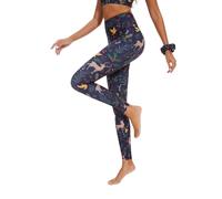 Chisportate Vibrant Nature-Inspired Print High Waisted Pocket-Free Yoga Leggings for Women UK - Breathable, Stretchy & Tummy Control for Yoga & Workout