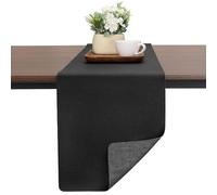 Chitomars Table Runner for Dining Table, Two-Color Washable Faux Leather Table Runners for Farmhouse Decor Coffee Outdoor Birthday Weddings Party Home Table Decorations(Gray Black, 30 x 183 cm)