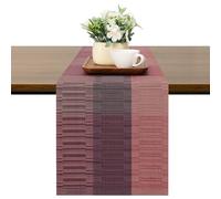 Chitomars Table Runner for Dining Table, Washable Vinyl Woven Table Runners for Farmhouse Decor Indoor Outdoor Birthday Weddings Party Home Coffee Table Decorations (Purple Red, 30 x 225 cm)