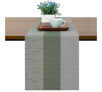 Chitomars Table Runner for Dining Table, Washable Vinyl Woven Table Runners for Farmhouse Decor Indoor Outdoor Birthday Weddings Party Home Coffee Table Decorations (Grey Sage Green, 30 x 225 cm)
