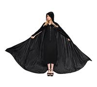 Chitomars Velvet Cloak with Hood, Unisex Halloween Costume Cape Full Length Hooded Cape for Devil Witch Wizard Halloween Christmas Cosplay
