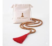 Chitshakti Rudraksha mala 108 +1 Beads Original | Sacred 108 + 1 Rudraksha Meditation Mala | Natural 8.5 mm Beads with 12 mm Guru Bead | Traditional Hand-Knotted Japa Mala with Red Tassel | Red